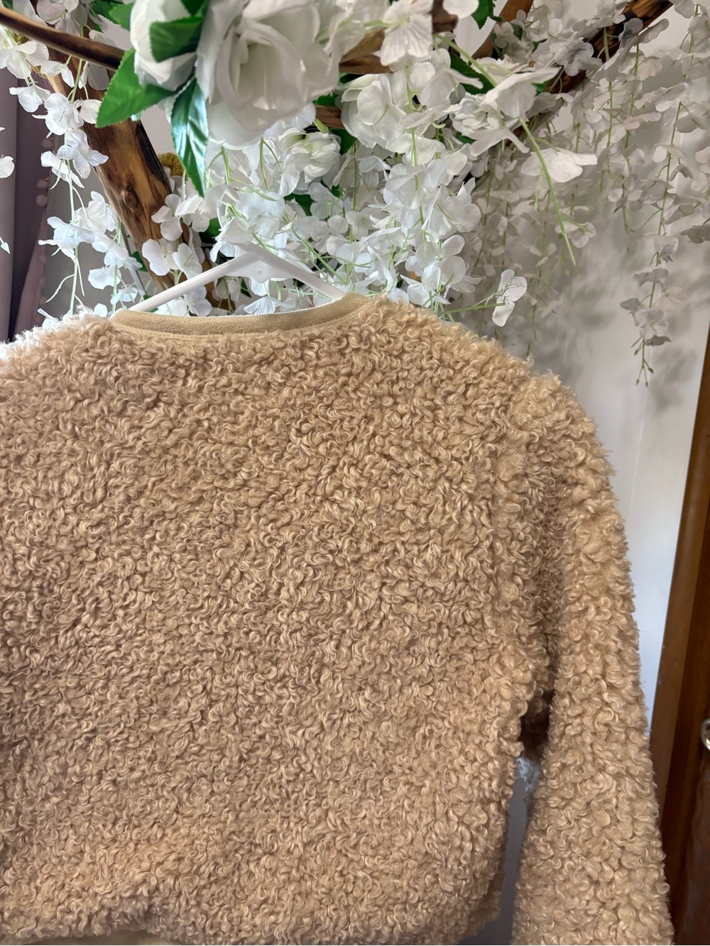 Hyacinth House Tuckernuck Neutral Cream Teddy Jacket - Picture 9 of 10